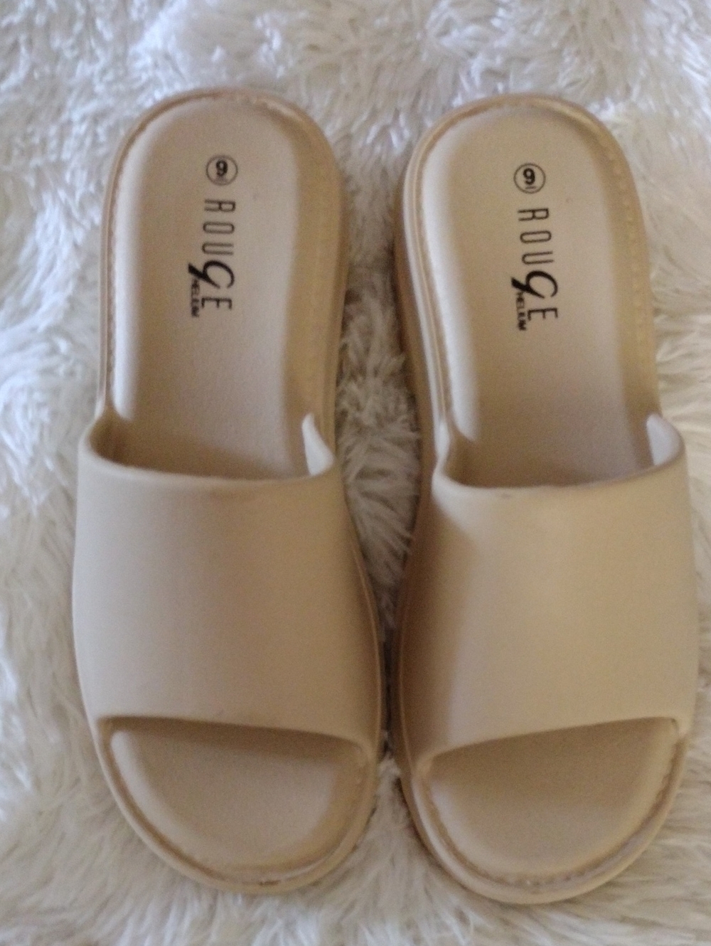 Rouge Helium Beige Slide Sandals for Women
